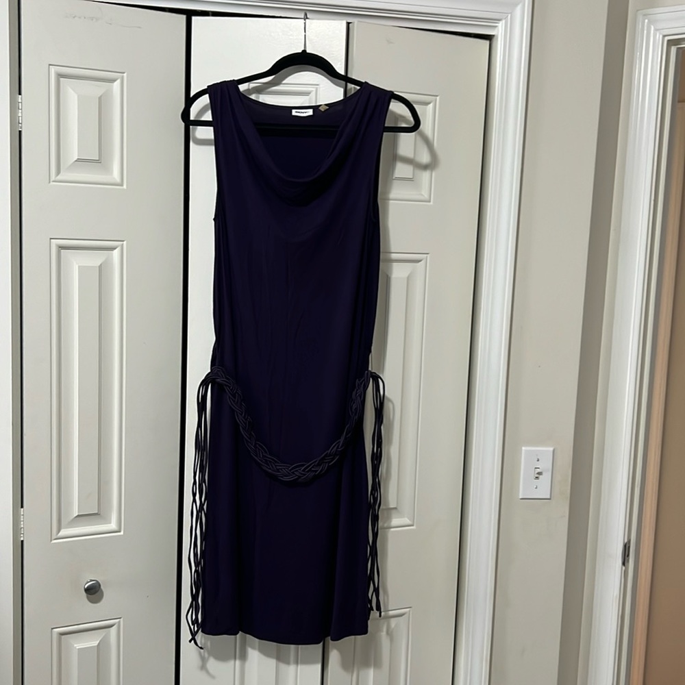 Gorgeous, ultra comfortable, plum dress with woven belt